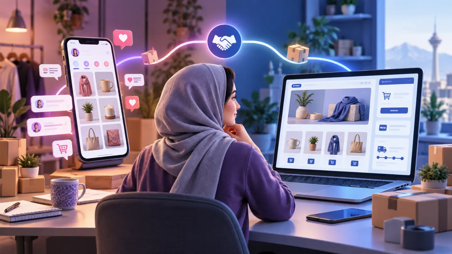 اینستاگرام یا سایت فروشگاهی؟ مقایسه فروش، اعتماد، هزینه و مدیریت سفارش